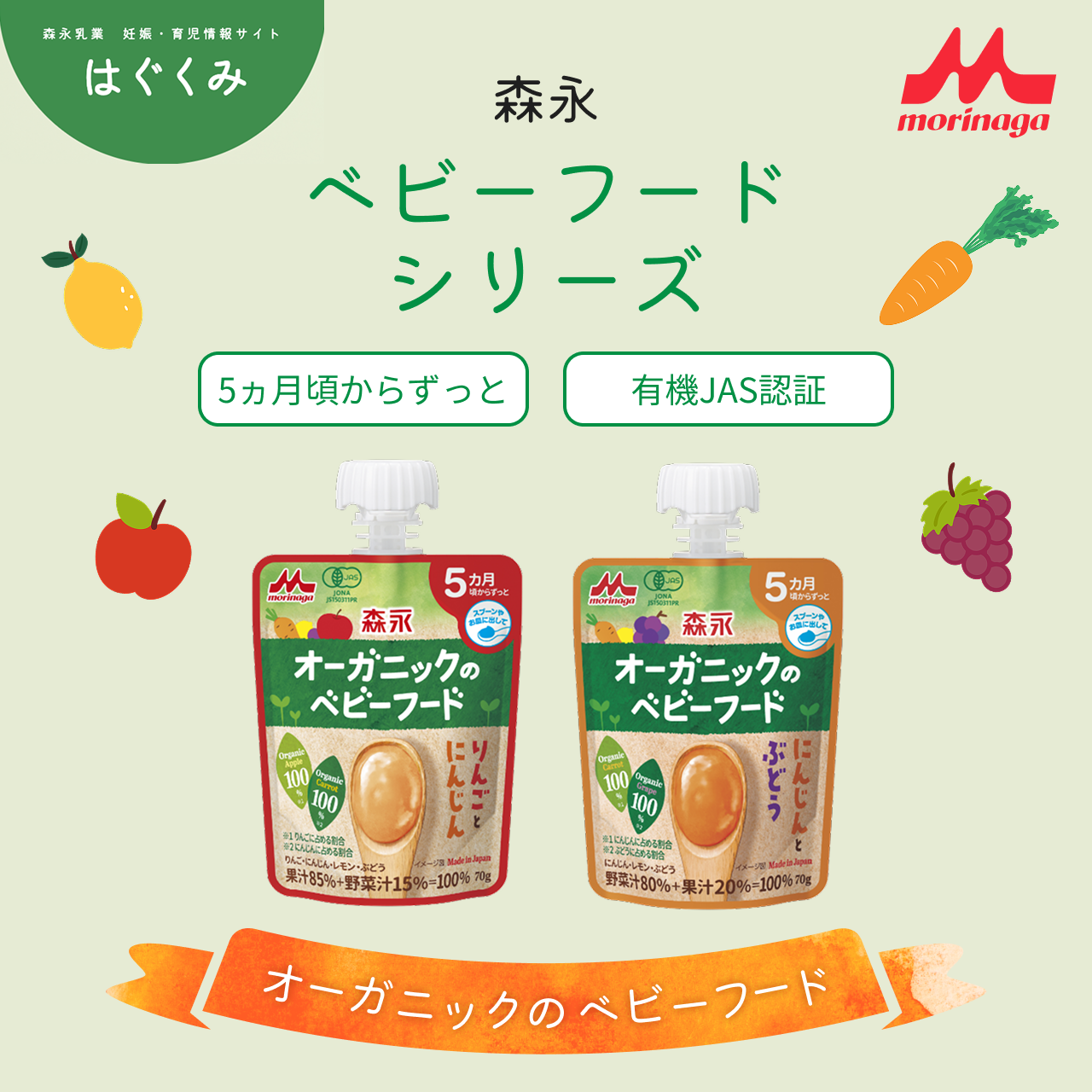 ベビーフードシリーズ オーガニックのベビーフード