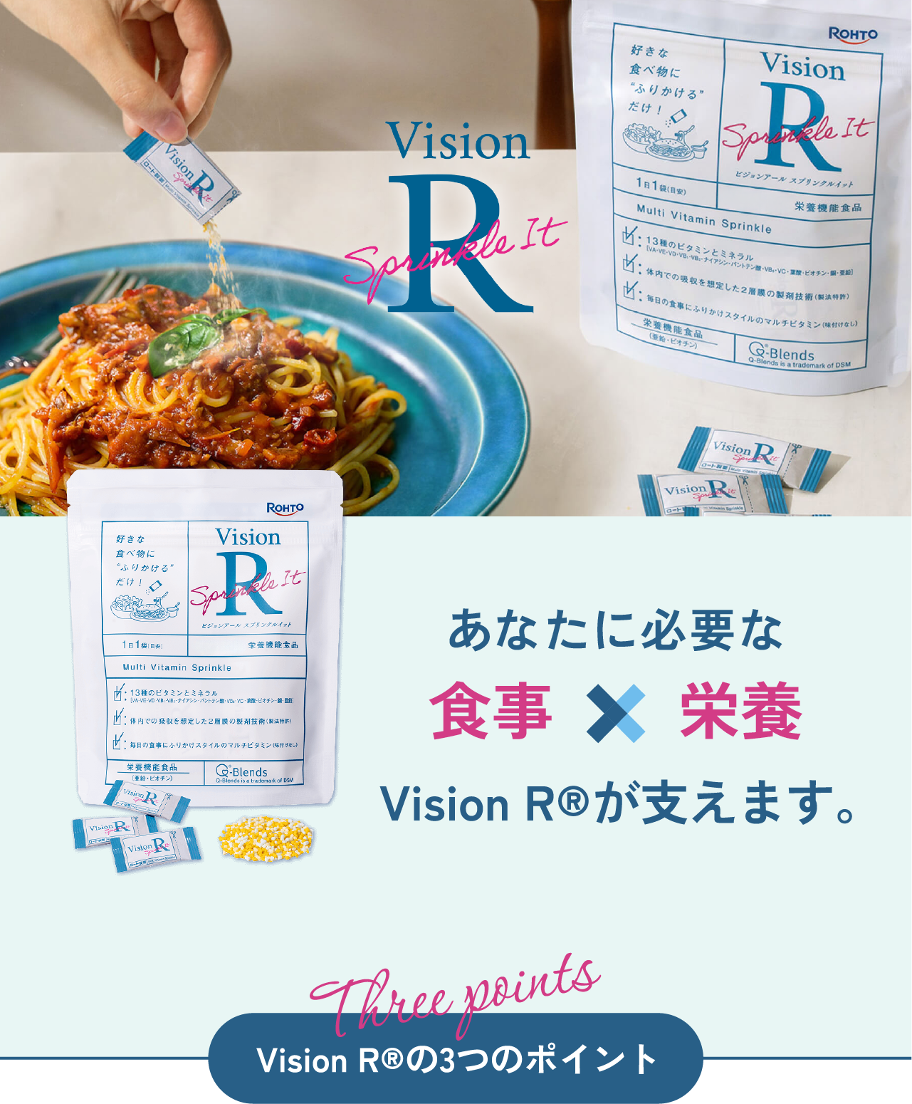 Vision R Special IT あなたに必要な食事×栄養Vision R?が支えます。