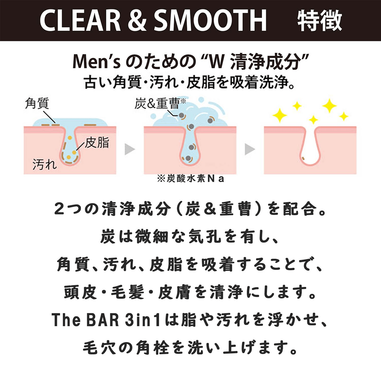 CLEAR&SMOOTH���� Men's �̂��߂�W ���򐬕��@�Â��p���E����E�玉���z�����B�Â��p���E����E�玉���z�����B
