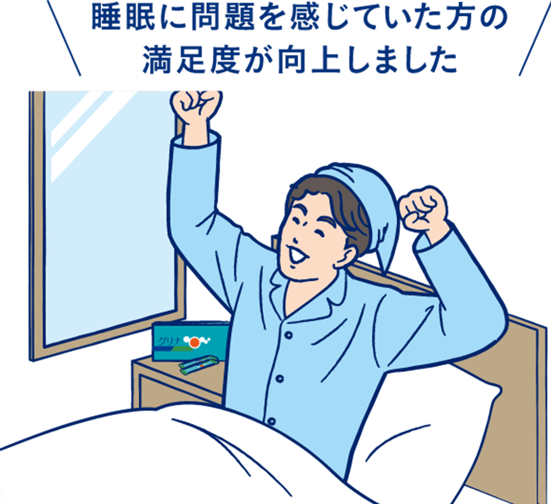 睡眠に問題を感じていた方の満足度が向上しました