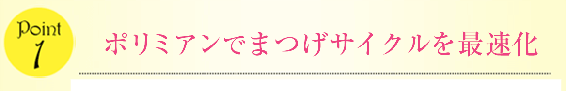 Point1 ポリミアンでまつげサイクルを最速化