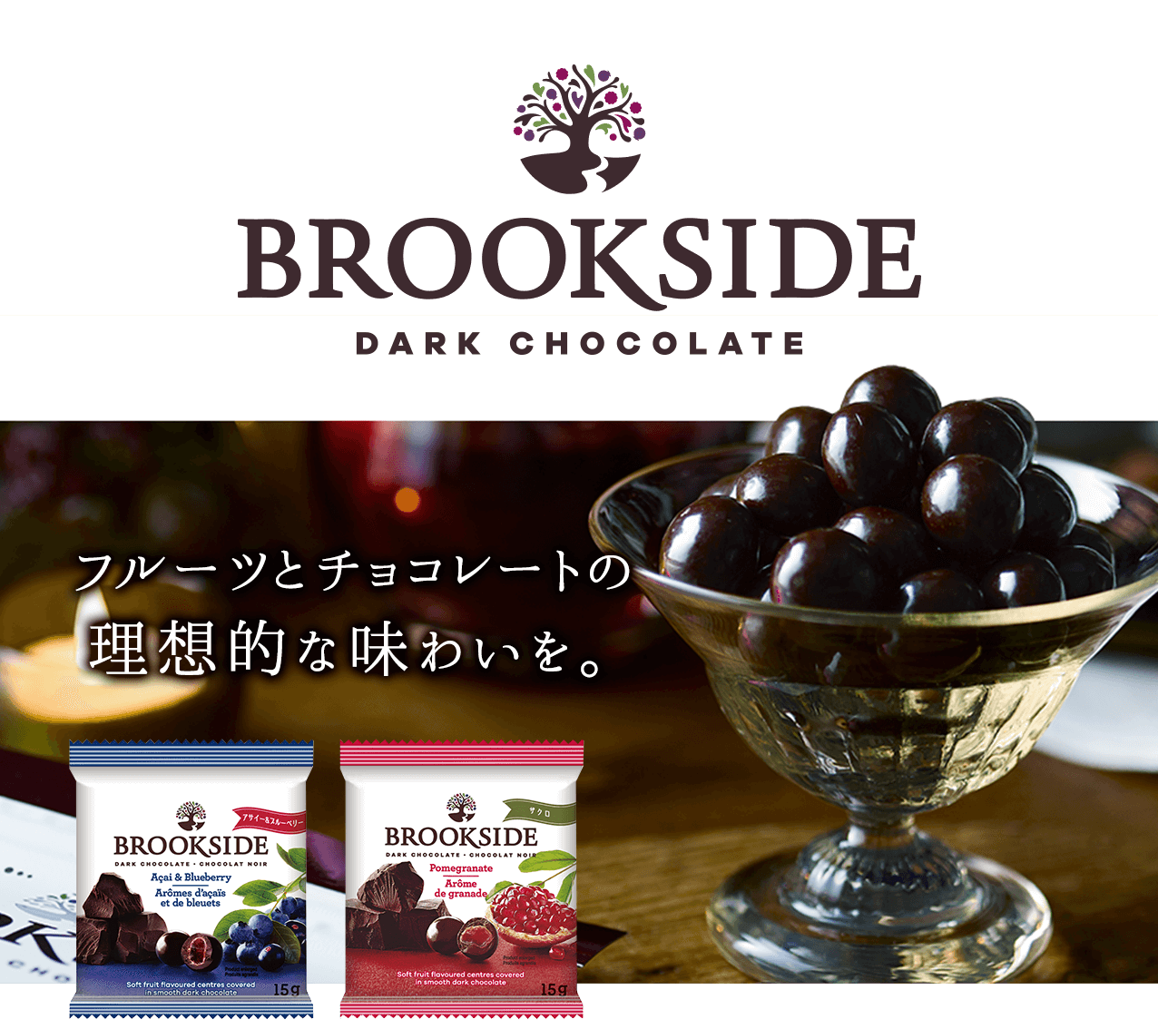 BROOKSIDE フルーツとチョコレートの理想的な味わいを。