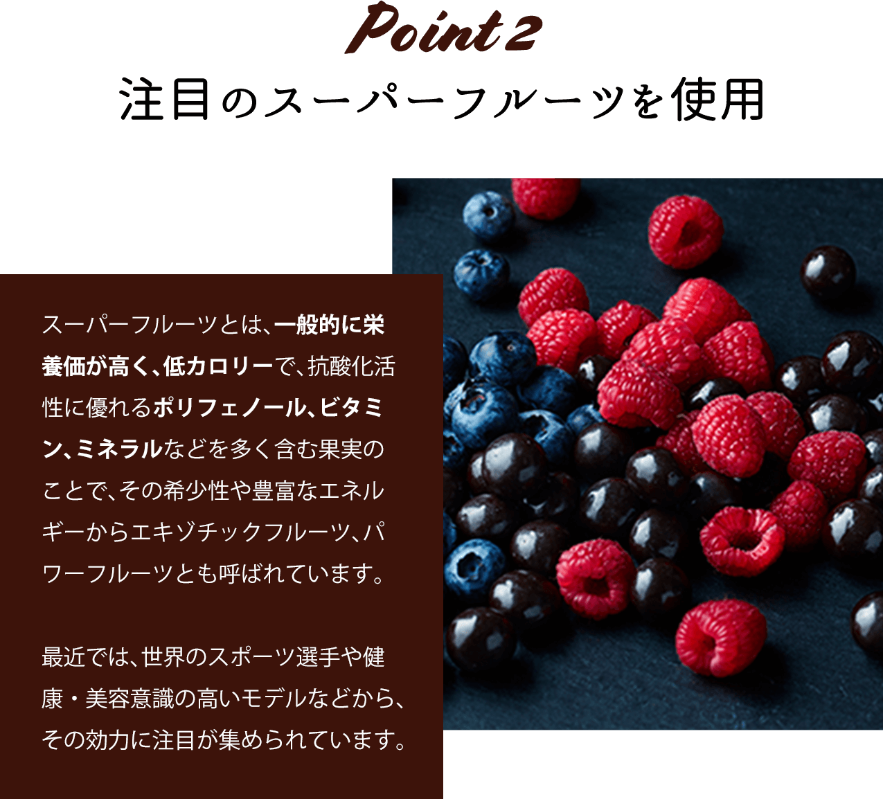Point_2 注目のスーパーフルーツを使用