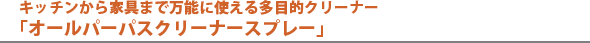 キッチンから家具まで万能に使える多目的クリーナー 「オールパーパスクリーナースプレー」