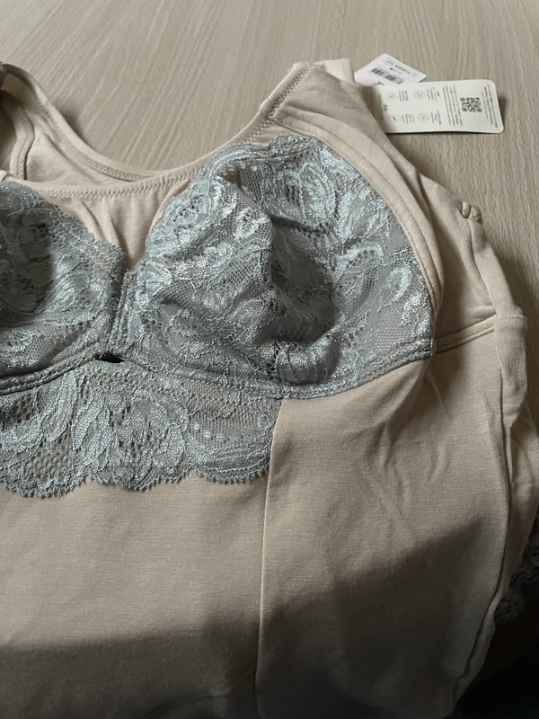 リラックスケアノンワイヤーブラキャミ グレージュブルー 3枚（Lサイズ）