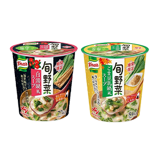 「クノール」旬野菜　ごま豆乳鍋風スープ／白湯鍋風スープ