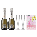 マルティーニ アスティ・スプマンテ 375ml 2本 ＋ プラスチックフルートグラス 2個入りセット